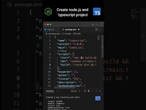 Create #nodejs and #typescript project from scratch. #coding